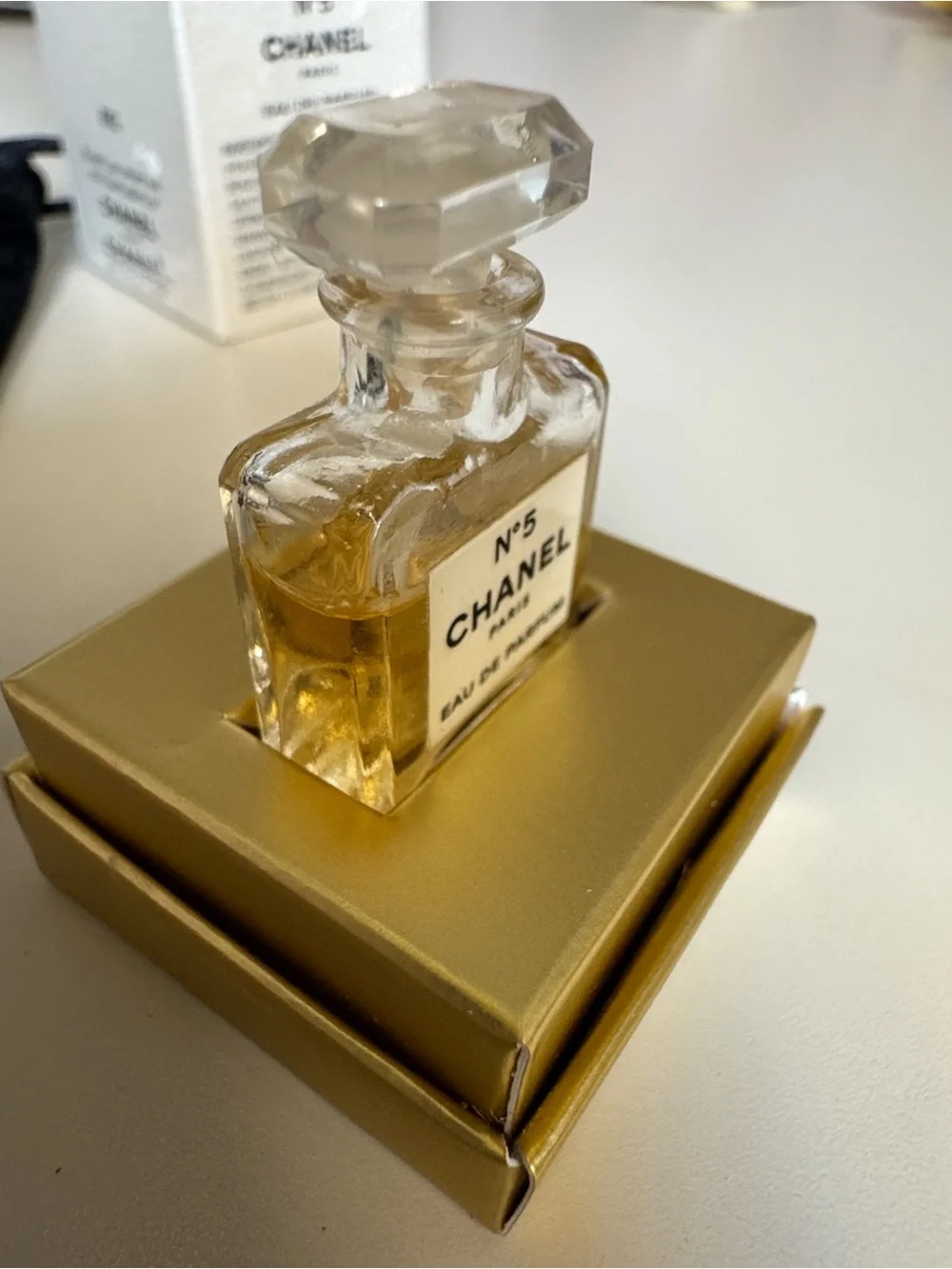 CHANEL Charm Set with Black Velvet Pouch and Chanel Number 5 1.5 ml.